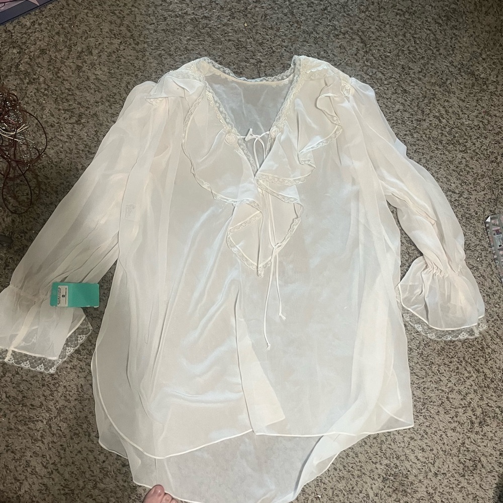 Nordstrom Sheer Cream Blouse